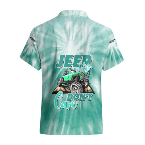 Chemise hawaïenne Jeep verte tie-dye cheveux décoiffés