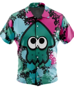 Chemise hawaïenne Green Squid Aloha Splatoon