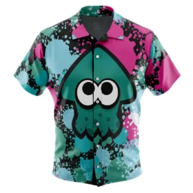 Chemise hawaïenne Green Squid Aloha Splatoon