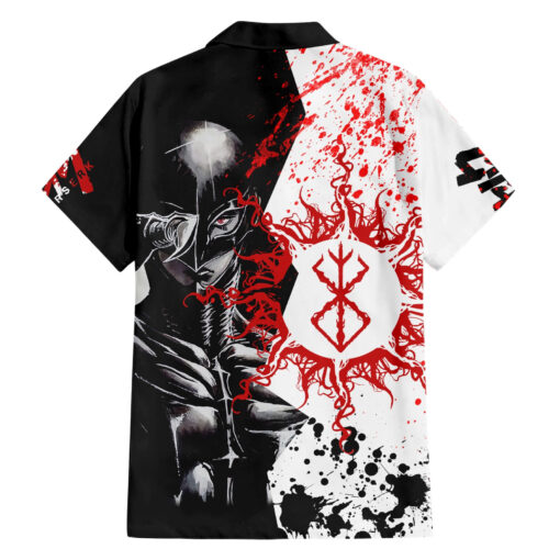 Chemise hawaïenne Griffith noir & blanc grunge – Image 2