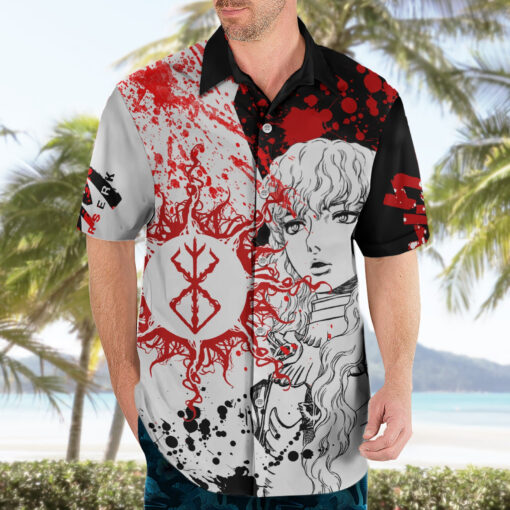 Chemise hawaïenne Griffith noir & blanc grunge – Image 3
