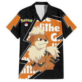 Chemise hawaïenne Growlithe style éclair Anime
