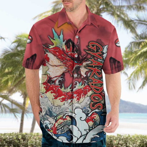 Chemise hawaïenne Léviator Pokémon style japonais – Image 3