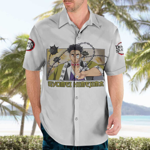 Chemise hawaïenne Gyomei Himejima Demon Slayer Anime – Image 3