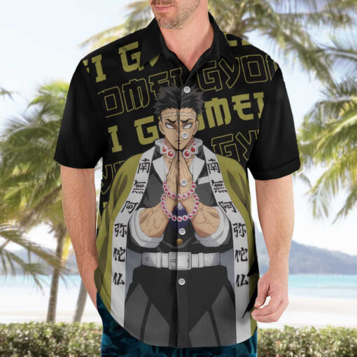 Chemise hawaïenne Gyomei Himejima Demon Slayer Japon – Image 3