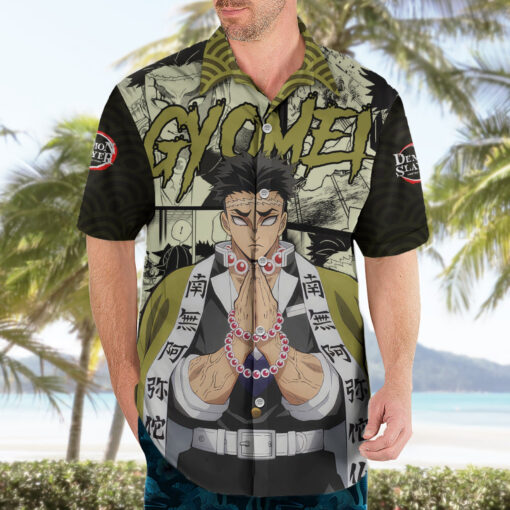 Chemise hawaïenne Gyomei Himejima Demon Slayer Manga Mix – Image 3