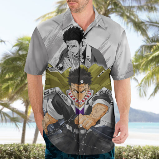 Chemise hawaïenne Gyomei Himejima Demon Slayer – Image 3