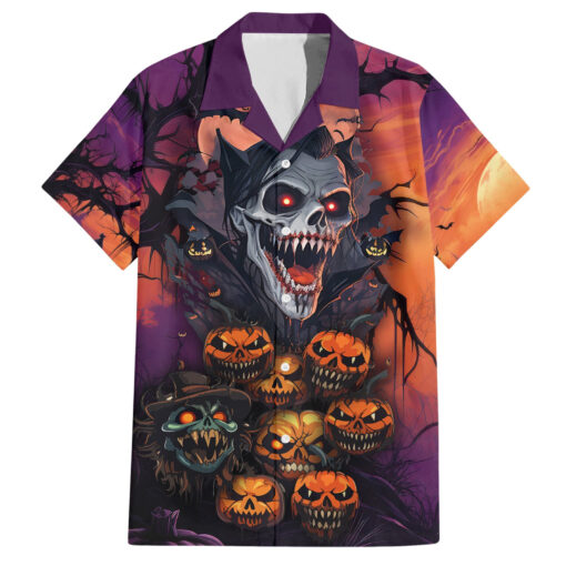 Chemise hawaïenne crâne Halloween Hello Darkness My Old Friend – Image 2