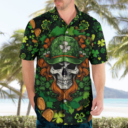 Chemise hawaïenne crâne Saint Patrick’s Day – Image 3