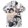 Chemise hawaïenne collage manga Inosuke Demon Slayer