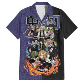 Chemise hawaïenne équipe des Piliers Demon Slayer Anime