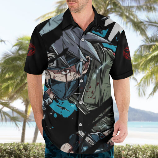Chemise hawaïenne Kakashi Hatake œil du Sharingan Naruto – Image 3