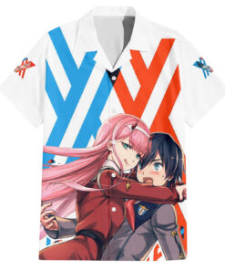 Chemise hawaïenne Hiro & Zero Two Strelitzia Anime