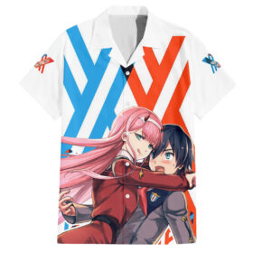 Chemise hawaïenne Hiro & Zero Two Strelitzia Anime