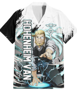 Chemise hawaïenne Hohenheim Van Fullmetal Alchemist motif grunge