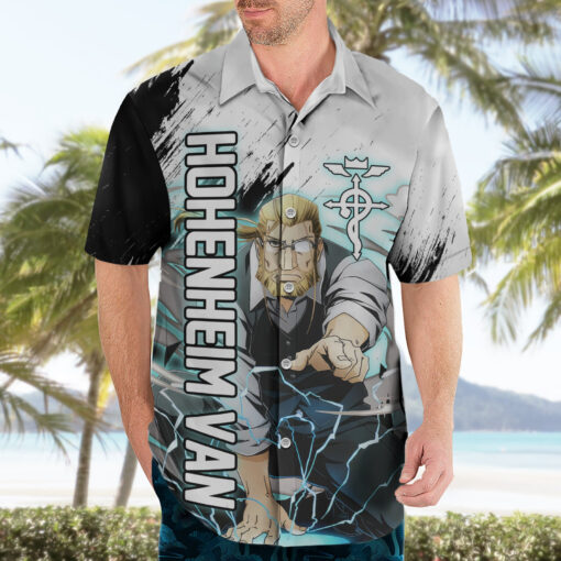 Chemise hawaïenne Hohenheim Van Fullmetal Alchemist motif grunge – Image 3