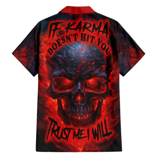 Chemise hawaïenne crâne Karma citation