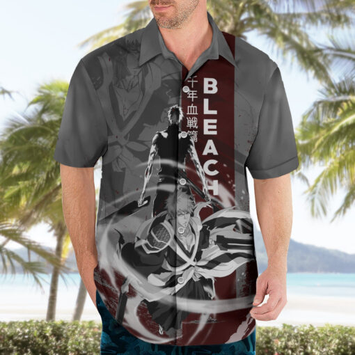 Chemise hawaïenne Ichigo Kurosaki Bleach style sanglant grunge – Image 3