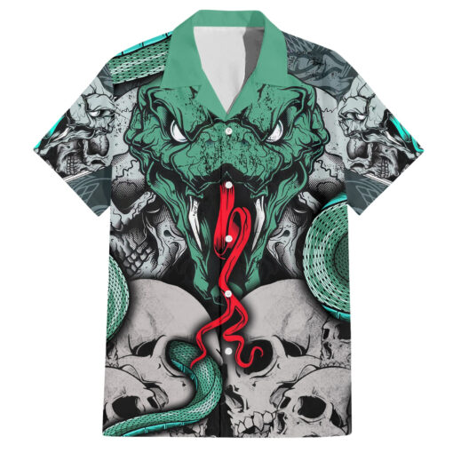 Chemise hawaïenne trio infernal crâne, vipère & serpent – Image 2