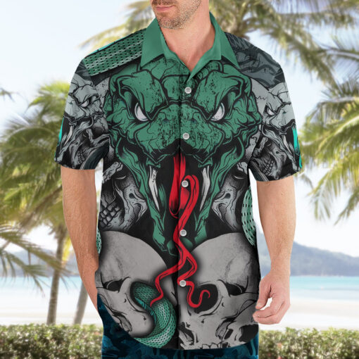 Chemise hawaïenne trio infernal crâne, vipère & serpent – Image 3