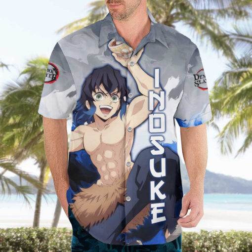 Chemise hawaïenne Inosuke Demon Slayer Anime – Image 3