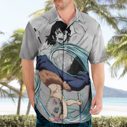 Chemise hawaïenne Inosuke Demon Slayer classique – Image 3