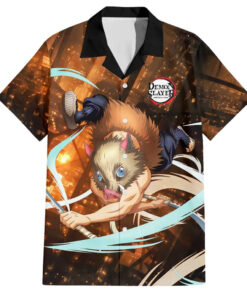 Chemise hawaïenne Inosuke château infini Demon Slayer Anime