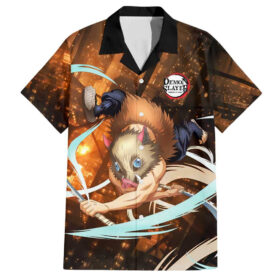 Chemise hawaïenne Inosuke château infini Demon Slayer Anime