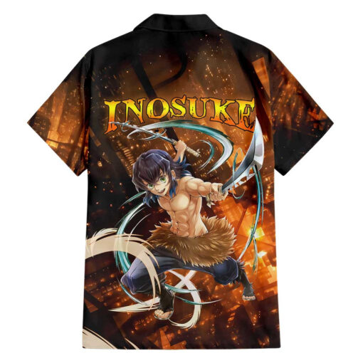 Chemise hawaïenne Inosuke château infini Demon Slayer Anime – Image 2