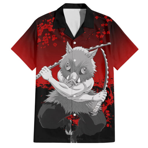 Chemise hawaïenne Inosuke art japonais Demon Slayer