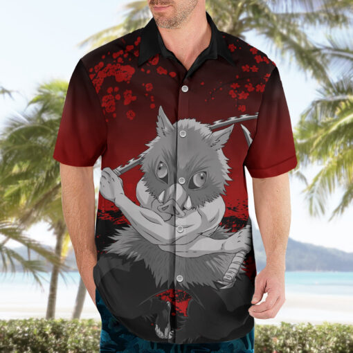 Chemise hawaïenne Inosuke art japonais Demon Slayer – Image 3