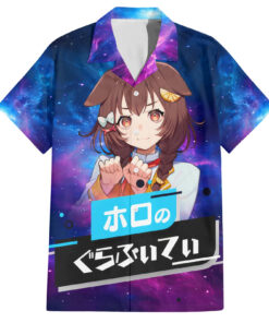 Chemise hawaïenne Inugami Korone HoloLive Galaxie
