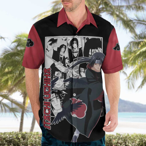 Chemise hawaïenne Itachi Uchiha Naruto Manga Mix – Image 3