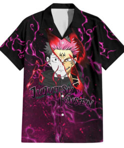 Chemise hawaïenne Itadori & Ryomen Sukuna Jujutsu Kaisen pattern Mix