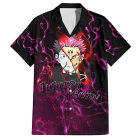 Chemise hawaïenne Itadori & Ryomen Sukuna Jujutsu Kaisen pattern Mix