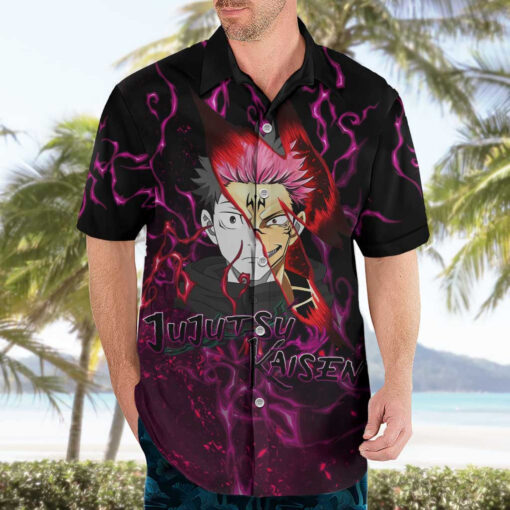Chemise hawaïenne Itadori & Ryomen Sukuna Jujutsu Kaisen pattern Mix – Image 3
