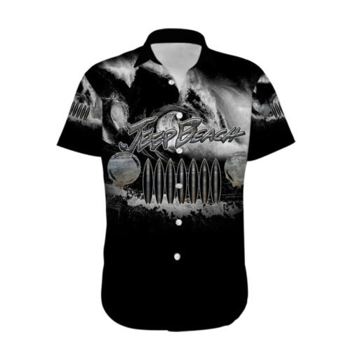 Chemise hawaïenne Jeep plage vague noire – Image 2