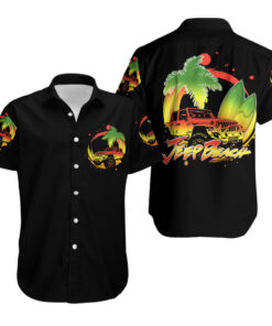Chemise hawaïenne Jeep plage style vibes jaune
