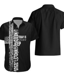 Chemise hawaïenne Jeep perdu avec Jésus noir