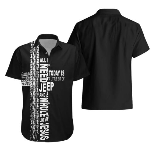 Chemise hawaïenne Jeep perdu avec Jésus noir