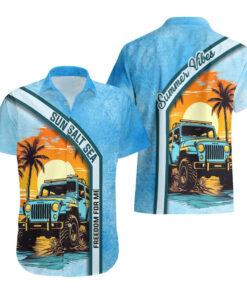 Chemise hawaïenne Jeep plage soleil sel mer vibes d'été
