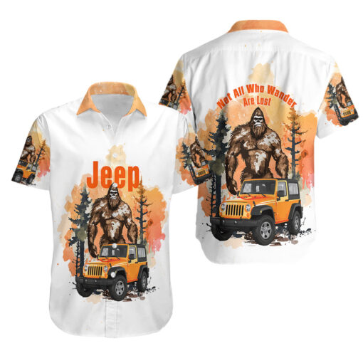 Chemise hawaïenne Jeep Bigfoot ceux qui errent ne sont pas perdus – Image 3