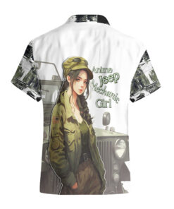 Chemise hawaïenne camouflage Jeep fille mécanicienne Anime