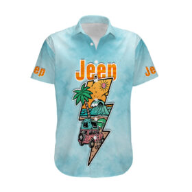 Chemise hawaïenne Jeep camping attrape la vague