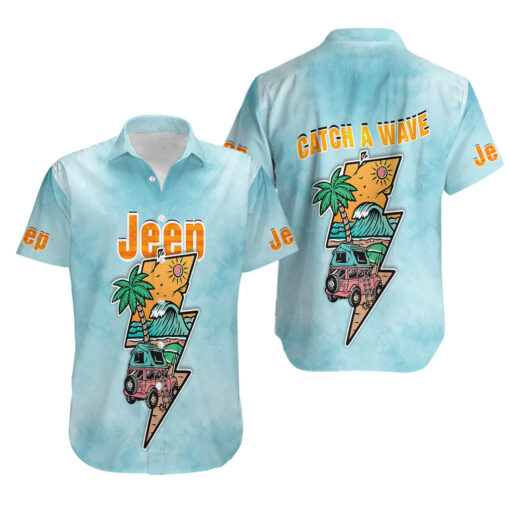 Chemise hawaïenne Jeep camping attrape la vague – Image 3