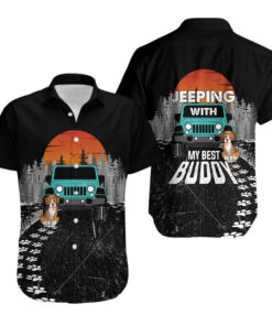 Chemise hawaïenne Jeep en balade avec mon meilleur pote