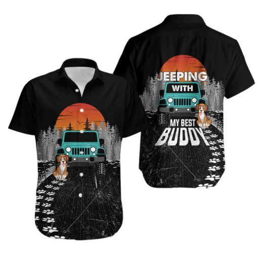 Chemise hawaïenne Jeep en balade avec mon meilleur pote