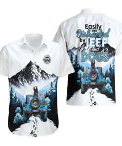 Chemise hawaïenne chiens Jeep à bord facilement distrait