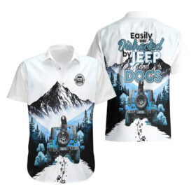 Chemise hawaïenne chiens Jeep à bord facilement distrait