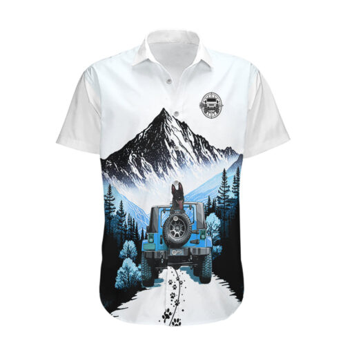 Chemise hawaïenne chiens Jeep à bord facilement distrait – Image 2